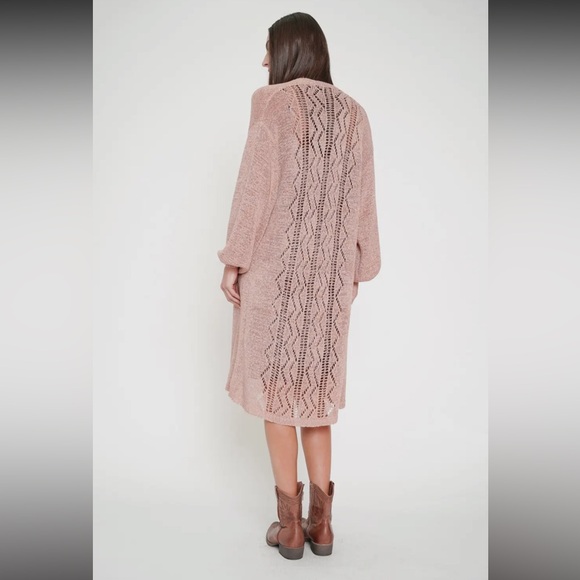 142. Cardigan Long Coral Ballon Sleeve Knit Oversized 
S/M & M/L Available NEW - Picture 3 of 6